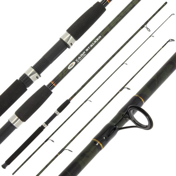 NGT Carp Stalker - 8ft, 2pc Stalking Rod in Camo - 2.4m un 2Lb testa kāts ar kamuflāžas rakstu