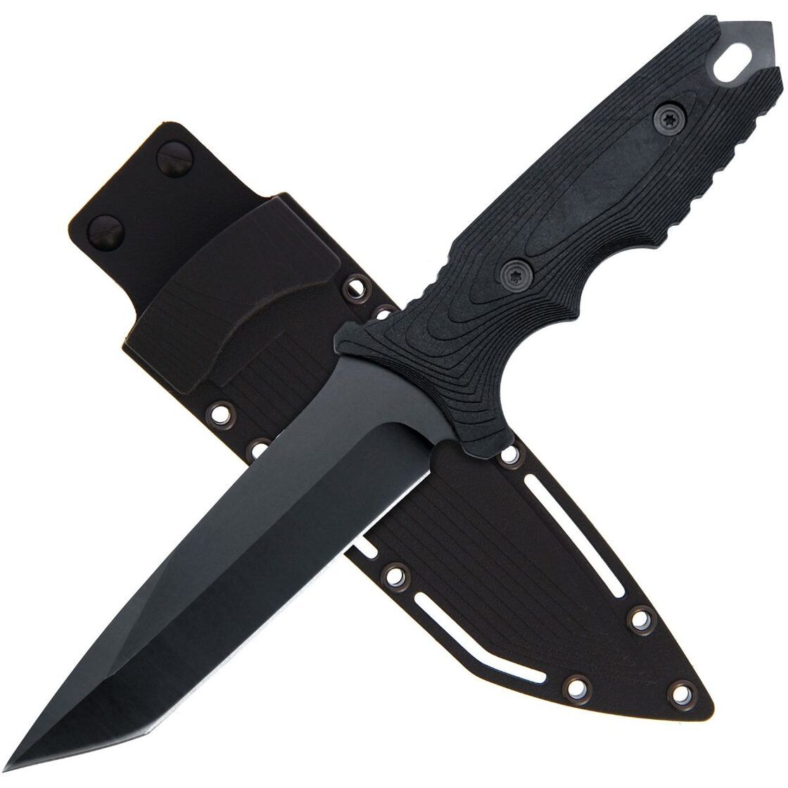 Anglo Arms Fixed Blade Knife 892, 10'' melns medību nazis ar gumijas rokturi