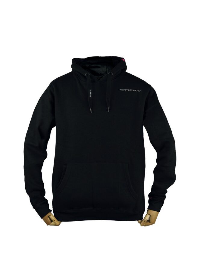 STICKY BLACK PULLOVER HOOD, Melna kapučjaka