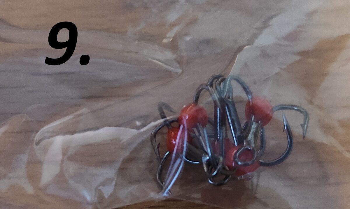 Ziemas mānekļi - Agat trīsžuburu āķi ar UV efektu