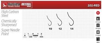 Kujira 101 universālie āķi , sarkani , 10 izmērs