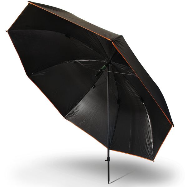 NGT 50" Deluxe Black Brolly , Deluxe Lietussargs saliecams uz sānu 210cm diametrs, melns