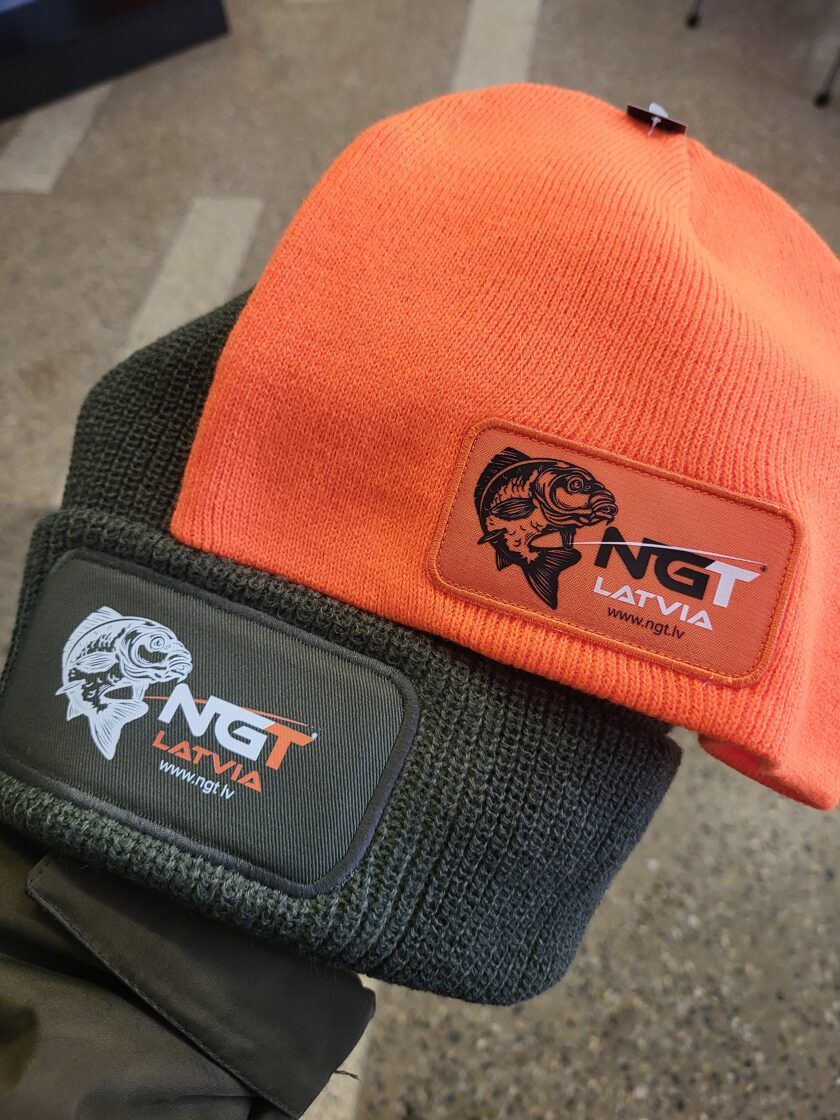 Ngt ziemas cepure oranža / NGT logo ar karpu, asari vai zandartu