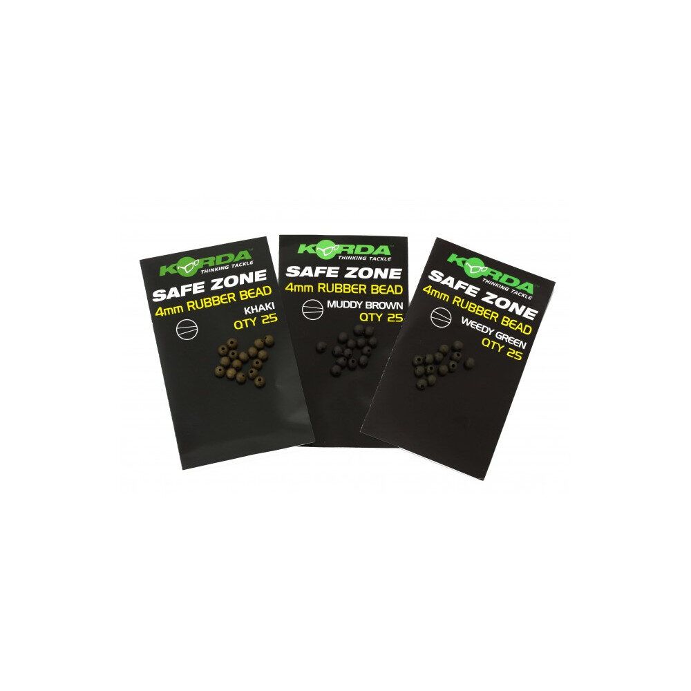 KORDA Safe Zone Rubber Bead Brown 4mm , 5mm / Brūnas gumijas bumbiņas 25gb.