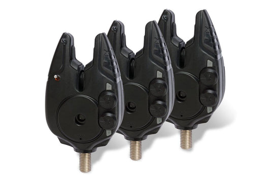 FOX MICRON MX Bite alarms 3 rod set (3pcs plus receiver), FOX Signalizatori 3gab + Pults komplekts