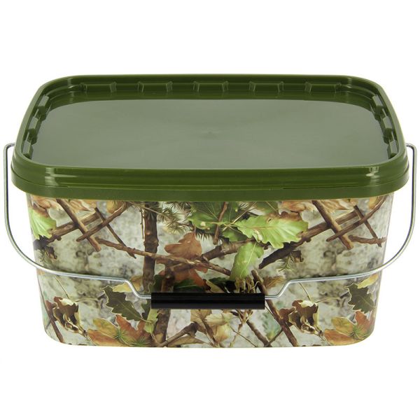 NGT Camo 5 Litre Square Bucket 5L kantains spainis kamuflāžas krāsā