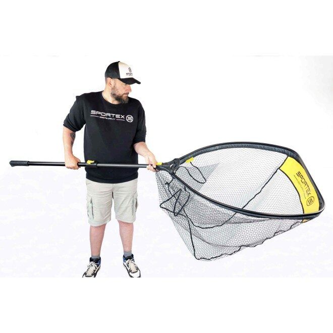 SPORTEX Monster Aluminium Landing Net rubber coated, 95x86cm . Milzīgs uztveramais tīkls ar rokturi priekš laivas