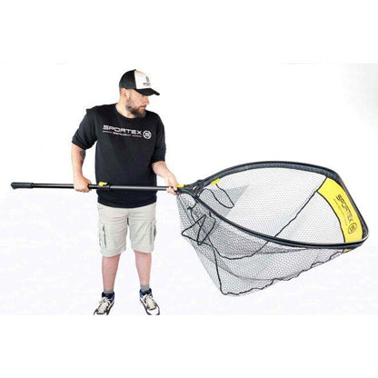SPORTEX Monster Aluminium Landing Net rubber coated, 95x86cm . Milzīgs uztveramais tīkls ar rokturi priekš laivas