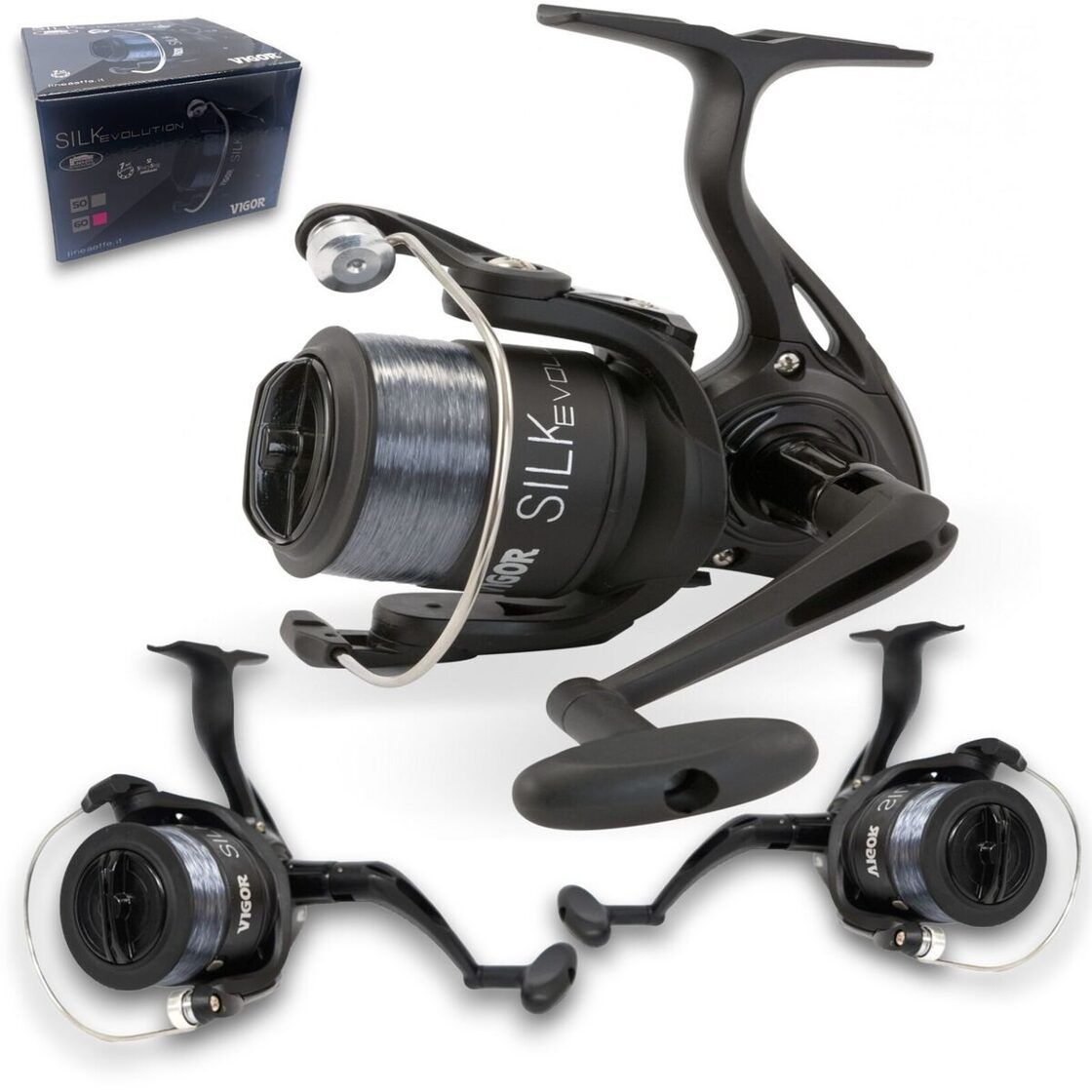 Lineaeffe Vigor Silk Evolution FD 60 / Jūras makšķerēšanas spole ar pelēku auklu