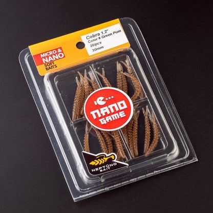 NEPTUNO BAIT Cobra 1.2" nano jig, nano džiga gumijas visa veida zivju makšķerēšanai