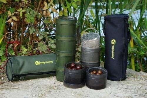 Ridge Monkey Modular Hookbait Pots, Ēsmas trauciņi kompaktā somiņā