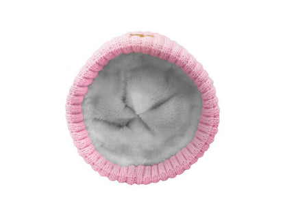 Delphin Women's winter hat / Siltā ziemas cepure ar vilnu rozā krāsā dāmām