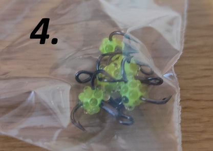 Ziemas mānekļi - Agat trīsžuburu āķi ar UV efektu