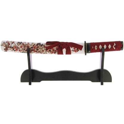 Ziedu dizaina Tanto zobens - Roku darinājums + statīvs / Hand Made Tanto Sword Set 149 Blossom design