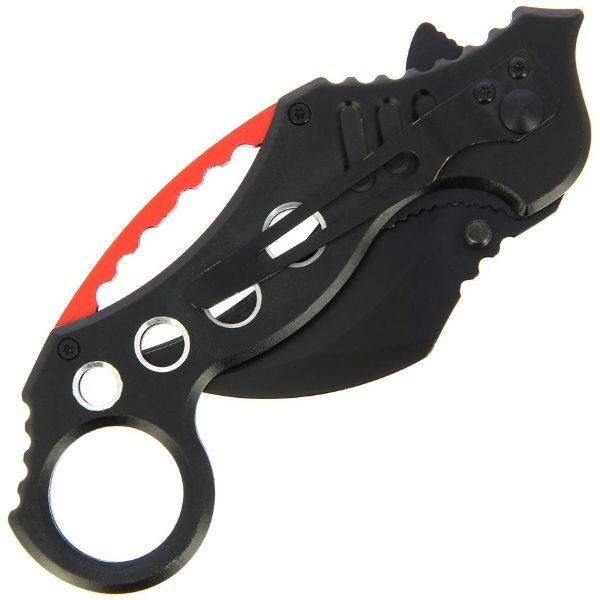Anglo Arms Lock Knife - Aluminium Handle with Red and Black Effect (731) / Atveramais nazis