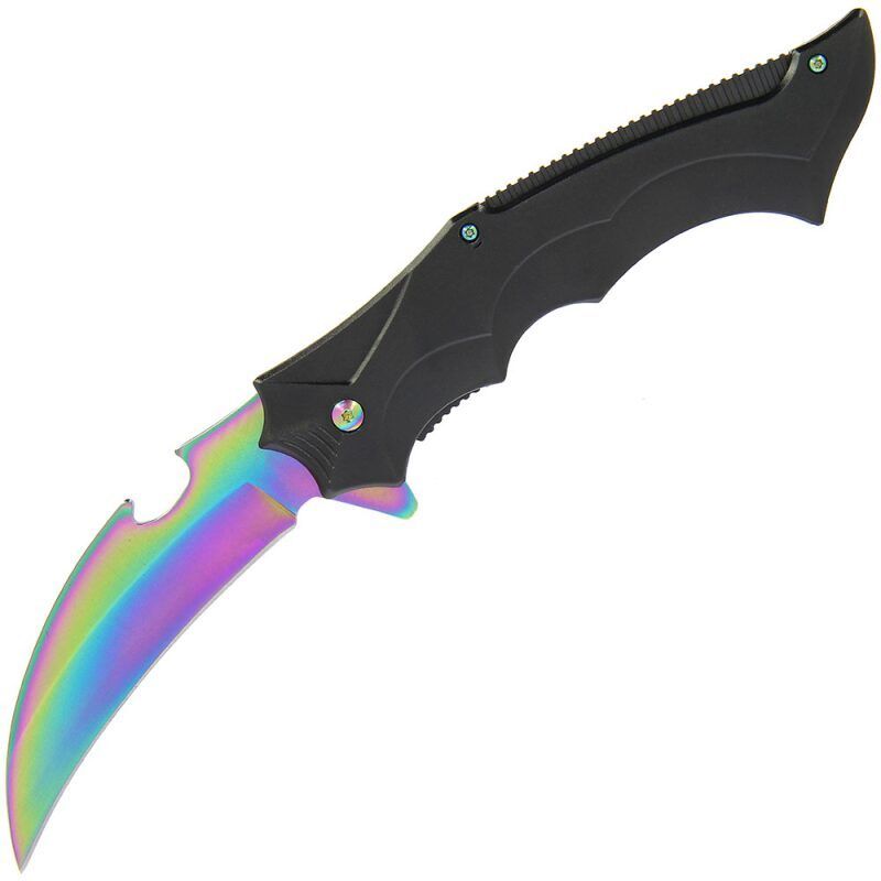 Anglo Arms Varavīksnes asmens atveramais nazis, Aluminium Handle with Rainbow Blade (072)