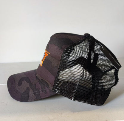 NGT Latvia LOGO kamuflāžas cepure ar sietu, Camo trucker cap