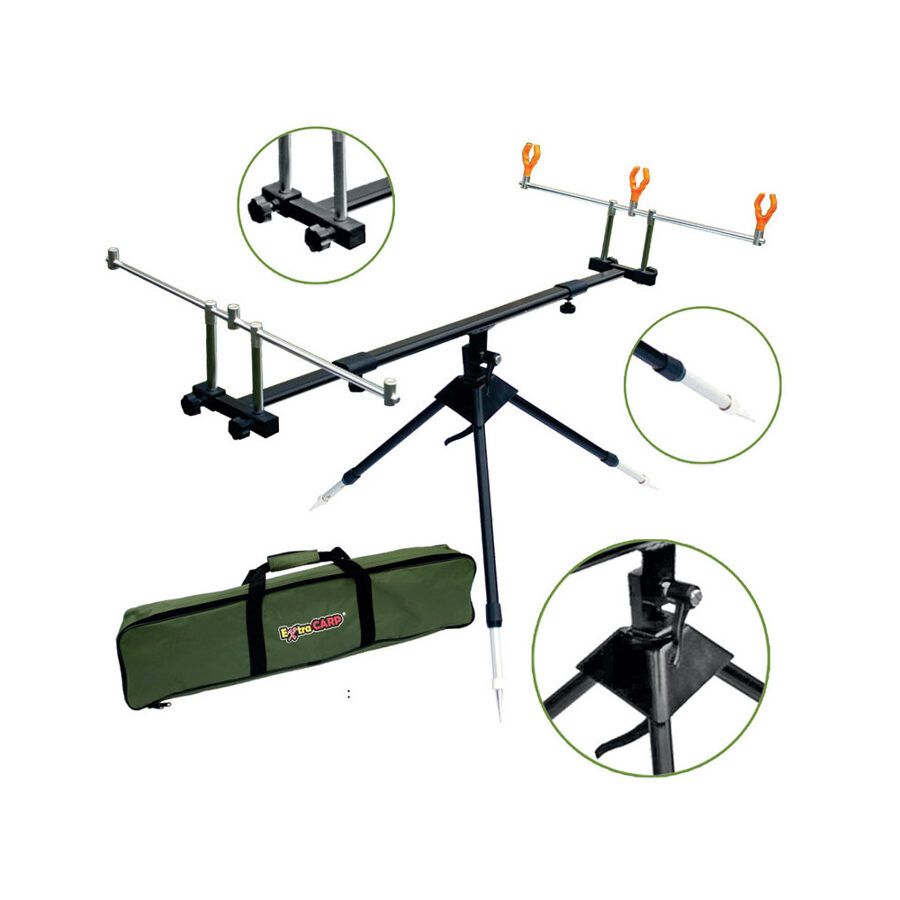 EXC MAX 3 Rod pod makšķerkātu statīvs 3 makšķerkātiem