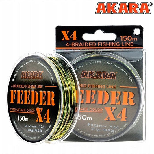 AKARA Feeder x4 Braided Fishing Line 150m , 0.25mm , 18kg / 40lb