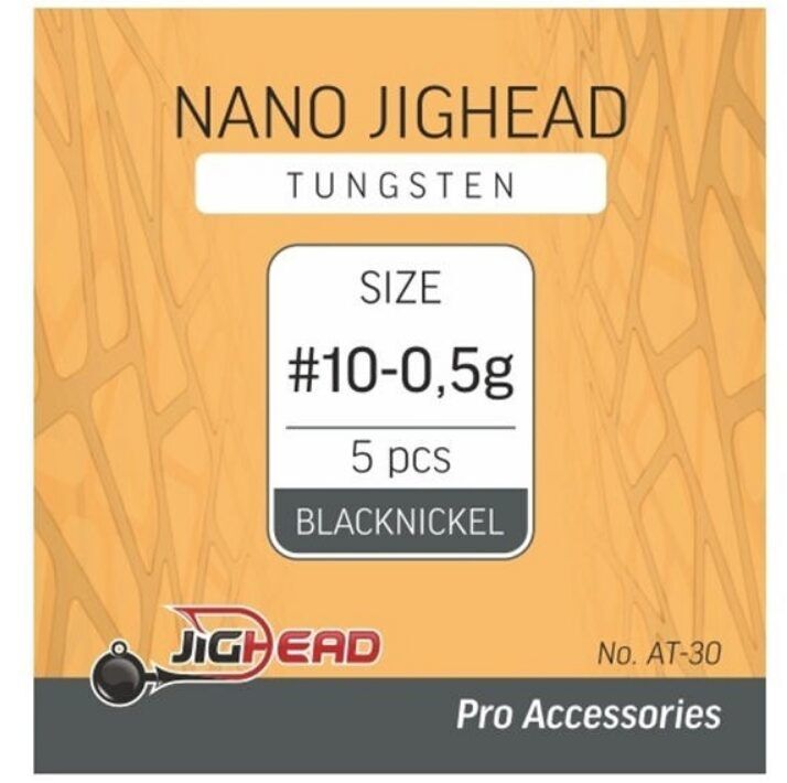 Volframa nano džiggalva melns #10 / Tungsten Nano JigHead Black Nickel #10