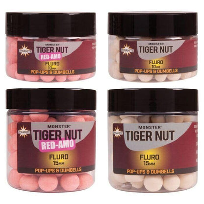 Dynamite Monster Tiger Nut Fluro Pop-ups & Dumbells 10mm / 15mm - Dynamite baits - Tīģerrieksta pop up