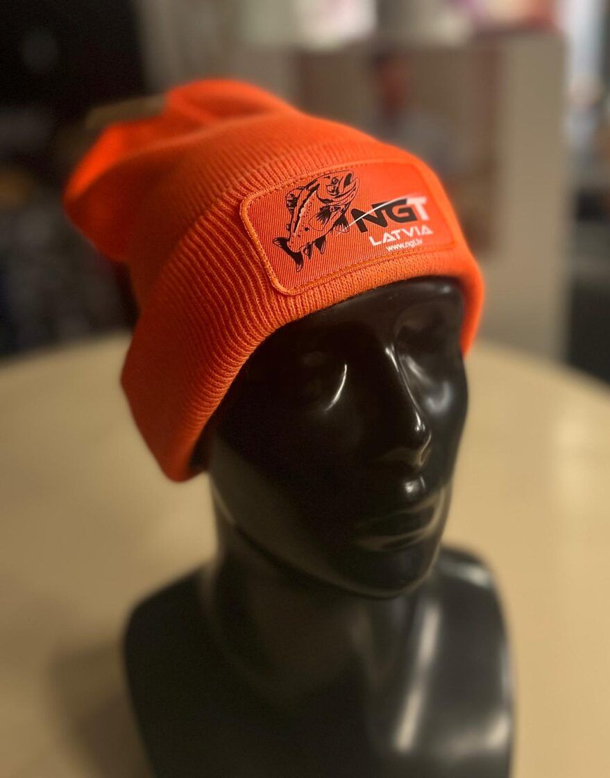 Ngt ziemas cepure oranža / NGT logo ar karpu, asari vai zandartu
