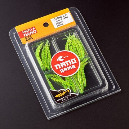 NEPTUNO BAIT Cobra 1.2" nano jig, nano džiga gumijas visa veida zivju makšķerēšanai