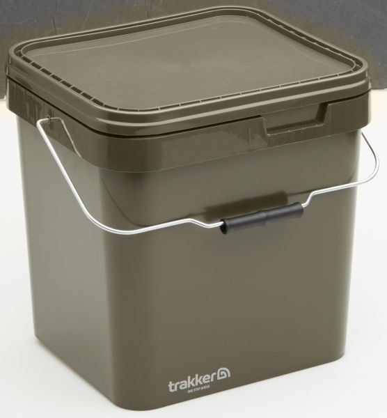 TRAKKER 17 Ltr Olive Square Container , 17 litru izturīgs spainis ar vāku