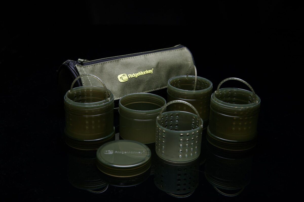 Ridge Monkey Modular Hookbait Pots, Ēsmas trauciņi kompaktā somiņā