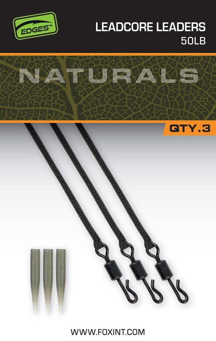 FOX EDGES™ NATURALS LEADCORE LEADERS 50lb , 3gb.