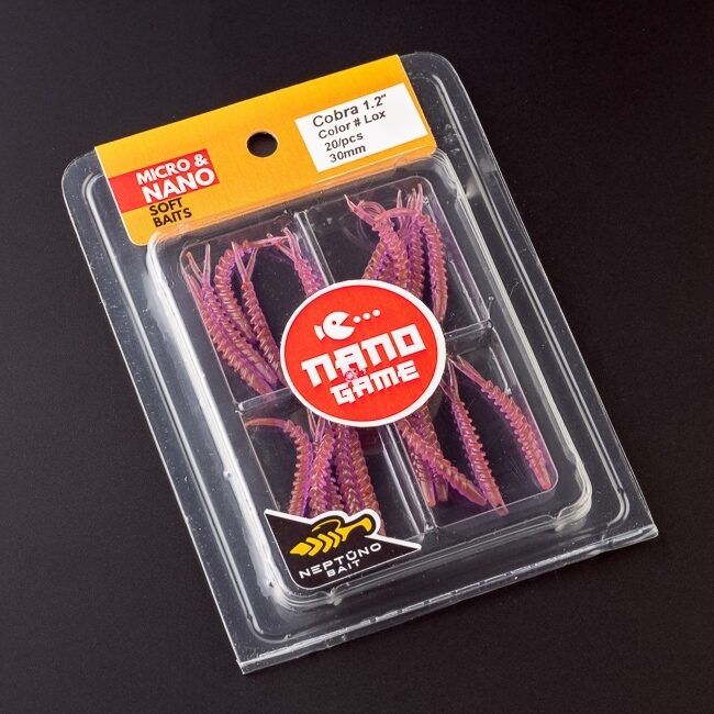 NEPTUNO BAIT Cobra 1.2" nano jig, nano džiga gumijas visa veida zivju makšķerēšanai