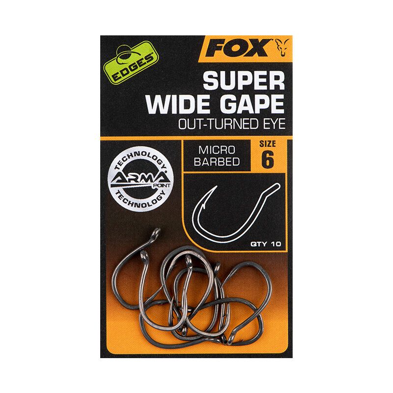 FOX EDGES™ SUPER WIDE GAPE HOOKS (OUT-TURNED EYE)