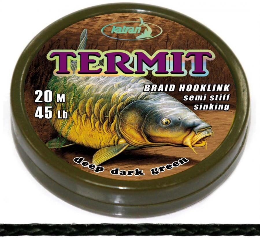 KATRAN Termit, pavadiņu materiāls. Braid hooklink 25lb/35lb/45lb