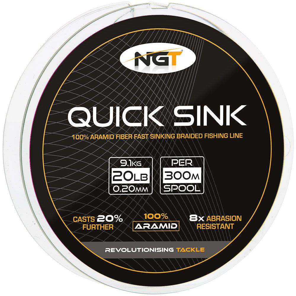 NGT 300m Spool Of ‘Quick Sink’ Moss Green (Pītā grimstošā aukla)