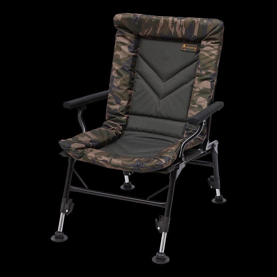 PROLOGIC AVENGER COMFORT CAMO CHAIR WITH ARMRESTS & COVERS 140KG, Ērts krēsls Camo krāsā
