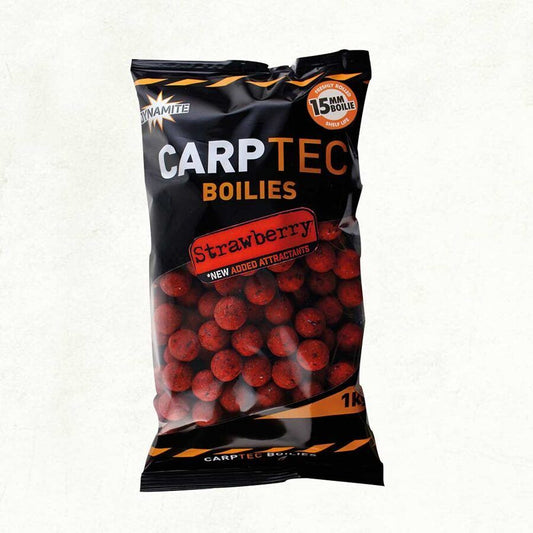 DYNAMITE CarpTec Strawberry Boilies, Zemeņu boilas 1kg