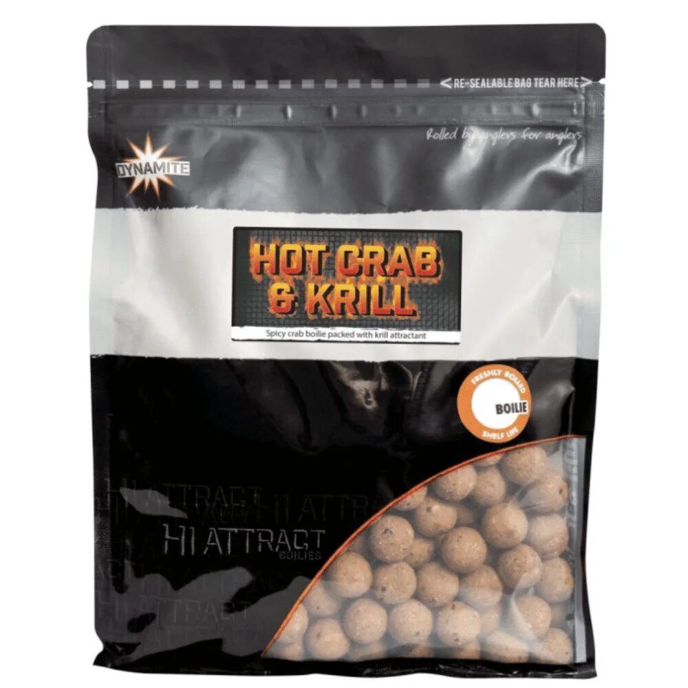 Dynamite baits Hot Crab & Krill , Asā Krabja un Krila boilas , 1kg / 26mm , 20mm , 15mm