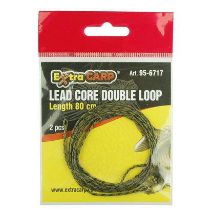 LEAD CORE DOUBLE LOOP length 80 cm/ 2 pcs per bag EXC , Gatava sistēma 2gb