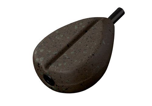 FOX CAMOTEX™ IN-LINE FLAT PEAR GROOVED, Inline plakanais svins ar gropi