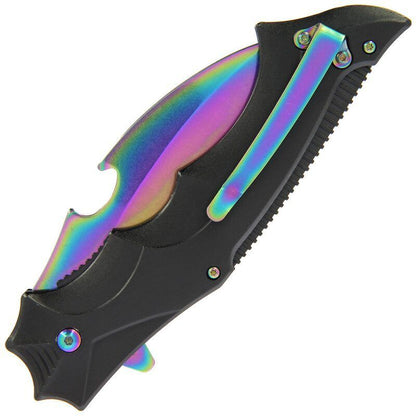 Anglo Arms Varavīksnes asmens atveramais nazis, Aluminium Handle with Rainbow Blade (072)