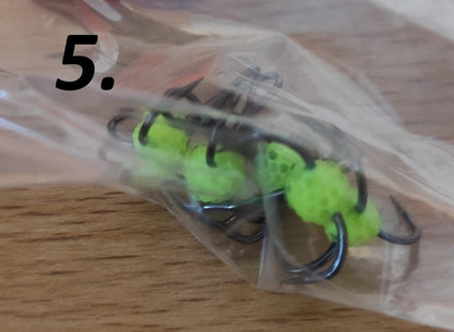 Ziemas mānekļi - Agat trīsžuburu āķi ar UV efektu