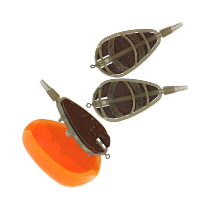 NGT Method Feeder Set 3 weighted Method Feeders & Bait Mould