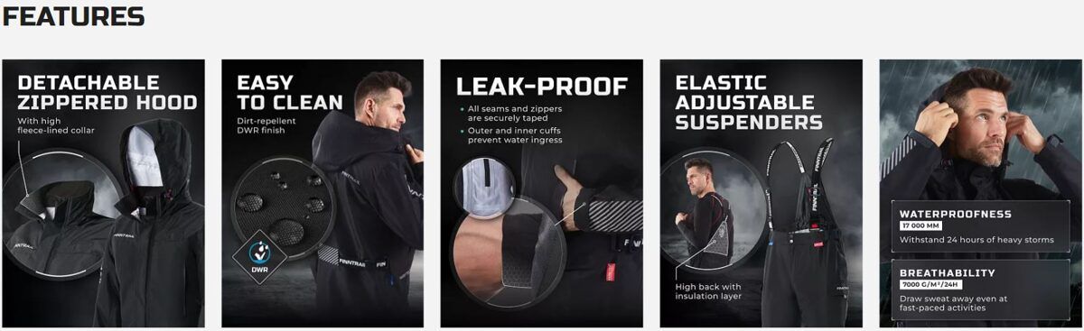 Finntrail THOR Graphite 3420 Suit  , Kostīms ar 17000mm ūdensizturību