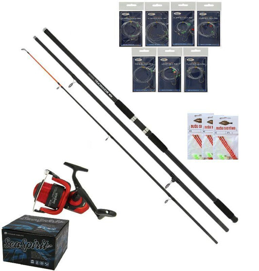 Jūras makšķerēšanas komplekts, Oceancast kāts + Jūras Spole(3 dažādi komplekti) + sistēmas