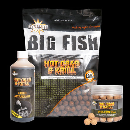 Dynamite baits Hot Crab & Krill , Asā Krabja un Krila boilas , 1,8kg / 20mm , 15mm