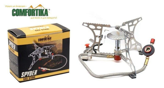 Gas stove COMFORTIKA SPYDER, Tūrisma gāzes plītiņa ar pjezo aizdedzi