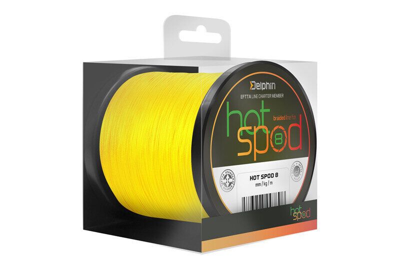 Braided line Delphin HotSPOD 8 / yellow 0.14mm 9.6kg 300m