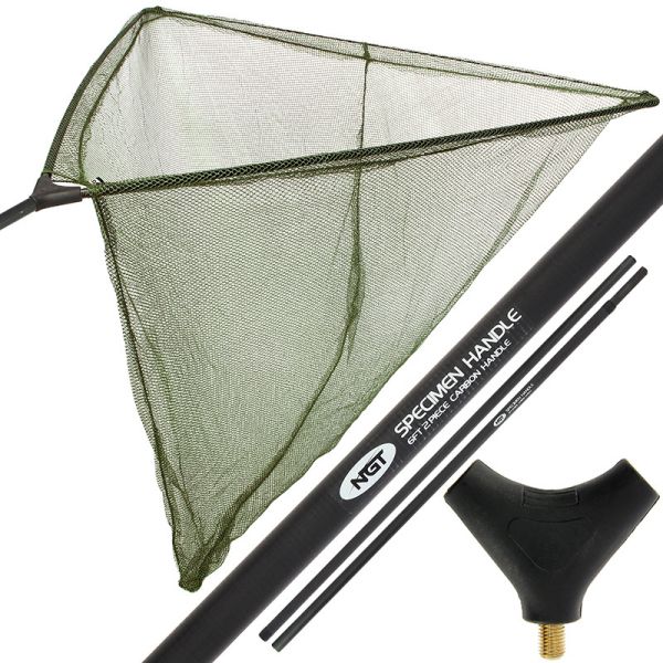 NGT Carbon 42" Net and Handle Combo, Karbona 1,8m kāts ar 107x90cm uztveramo tīkliņu kompaktā maisiņā
