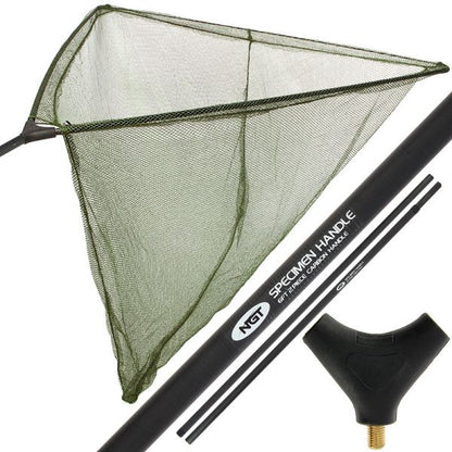 NGT Carbon 42" Net and Handle Combo, Karbona 1,8m kāts ar 107x90cm uztveramo tīkliņu kompaktā maisiņā