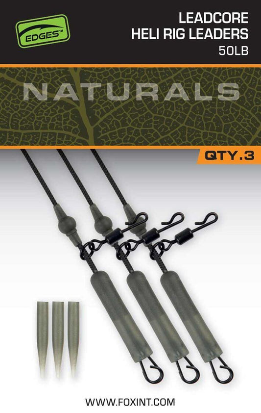 Fox EDGES™ Naturals Leadcore Heli Rig Leaders / Heli gatavās sistēmu pavadas 3gb. 50lb